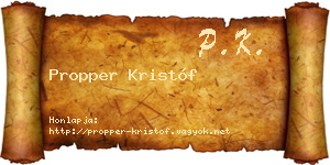 Propper Kristóf névjegykártya