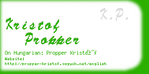 kristof propper business card